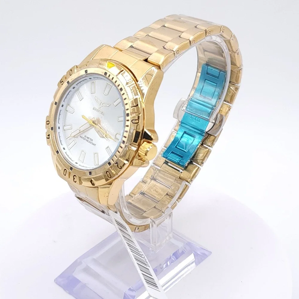 Invicta Specialty I 69031 Men's Gold Watch Silver Dial 42mm New